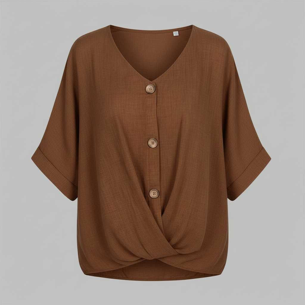 Elegant V-Neck Blouse | Women's Long Sleeve Fashion Top