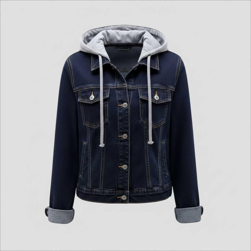 Denim Jacket with Removable Hood | Women's Casual Outerwear