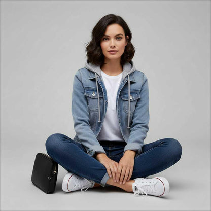 Denim Jacket with Removable Hood | Women's Casual Outerwear