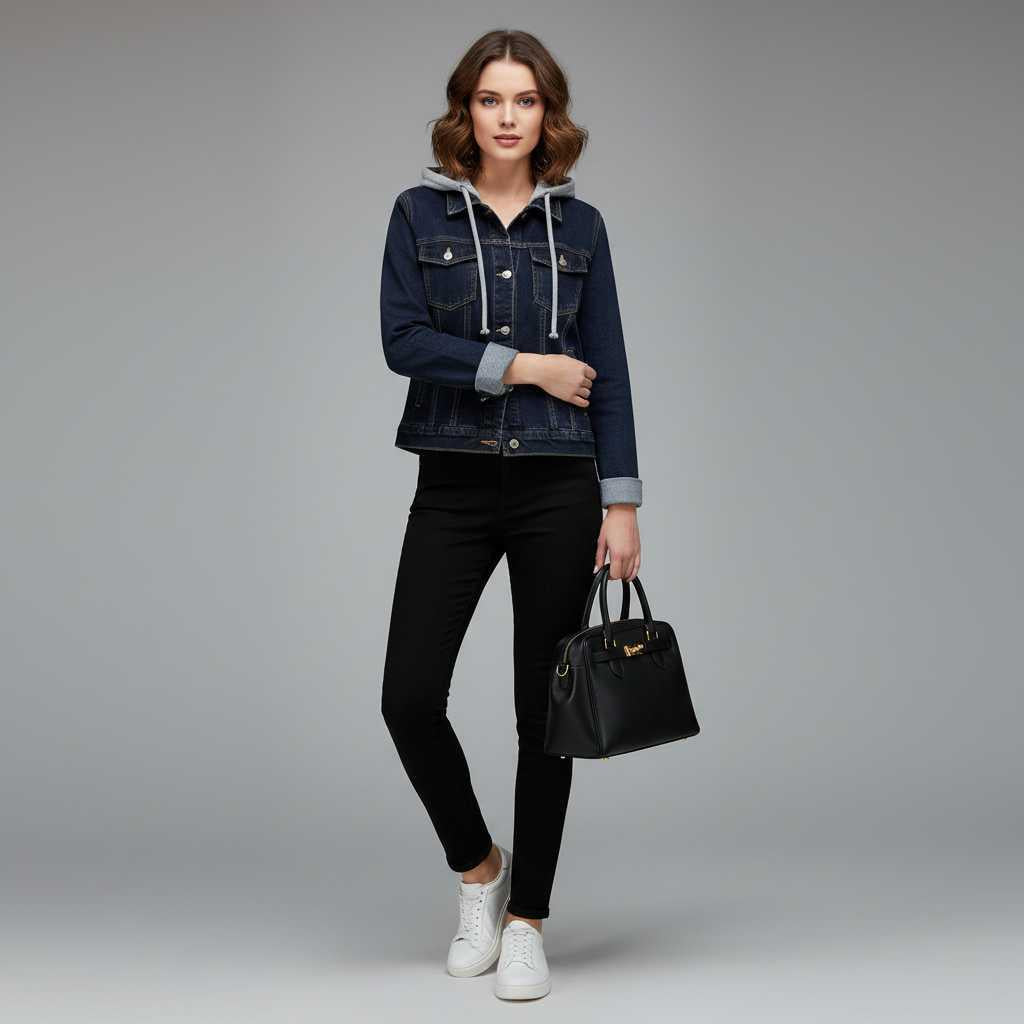 Denim Jacket with Removable Hood | Women's Casual Outerwear