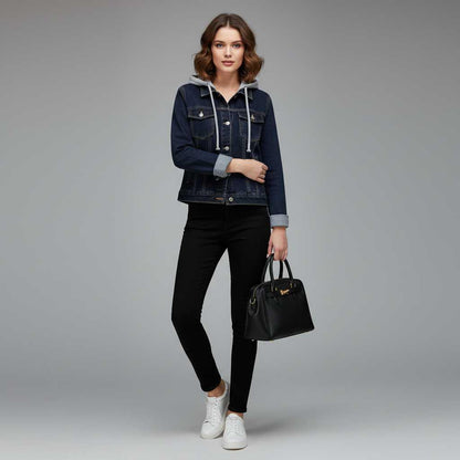 Denim Jacket with Removable Hood | Women's Casual Outerwear