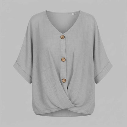 Elegant V-Neck Blouse | Women's Long Sleeve Fashion Top