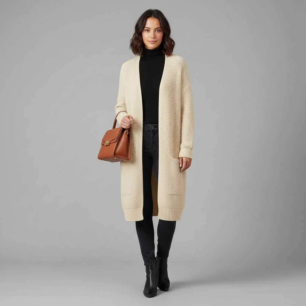 Elegant Women's Black Cardigan | Soft Cardigan Sweater