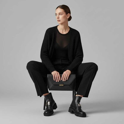 Elegant Women's Black Cardigan | Soft Cardigan Sweater
